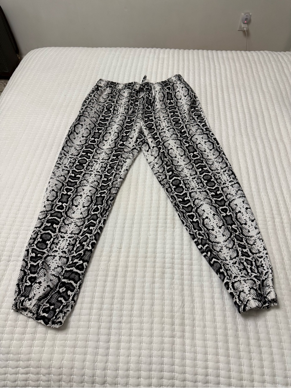 Express Black and White Snake Print Joggers